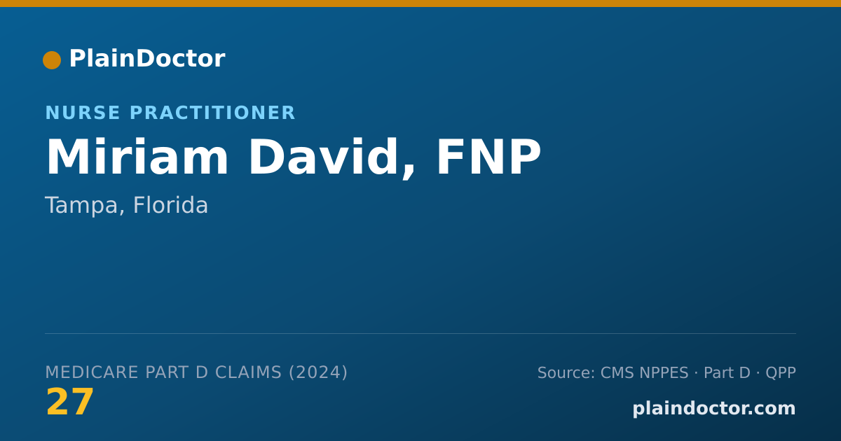 Shareable card for Miriam David, FNP - Nurse Practitioner, Tampa, FL