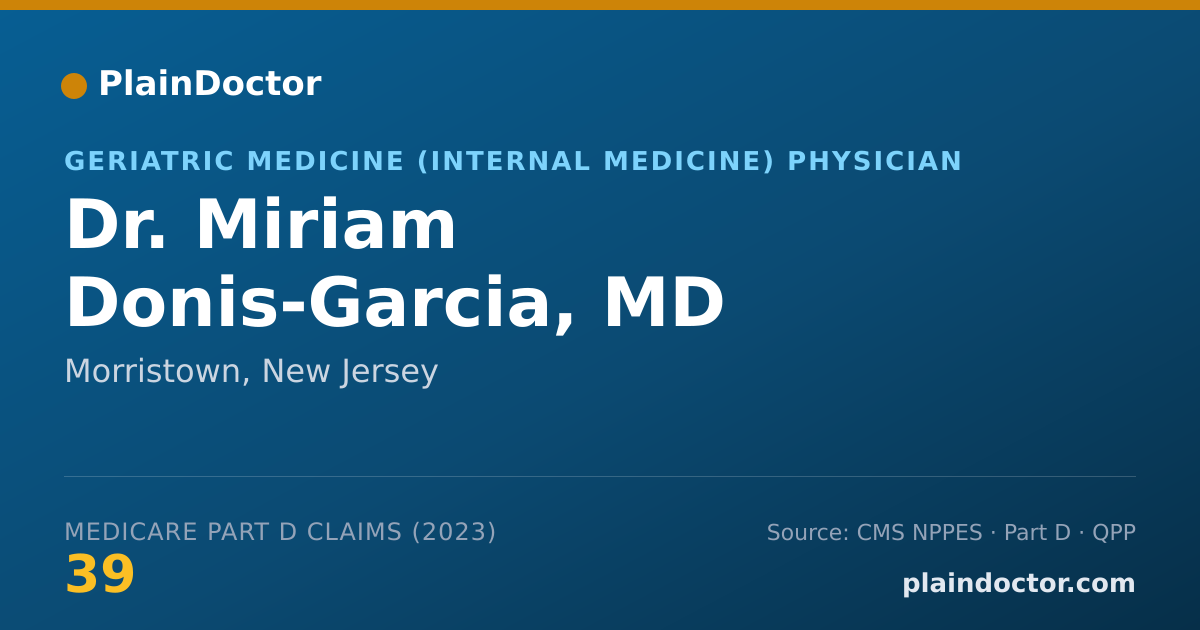 Shareable card for Miriam Donis-Garcia, MD - Geriatric Medicine (Internal Medicine) Physician, Morristown, NJ