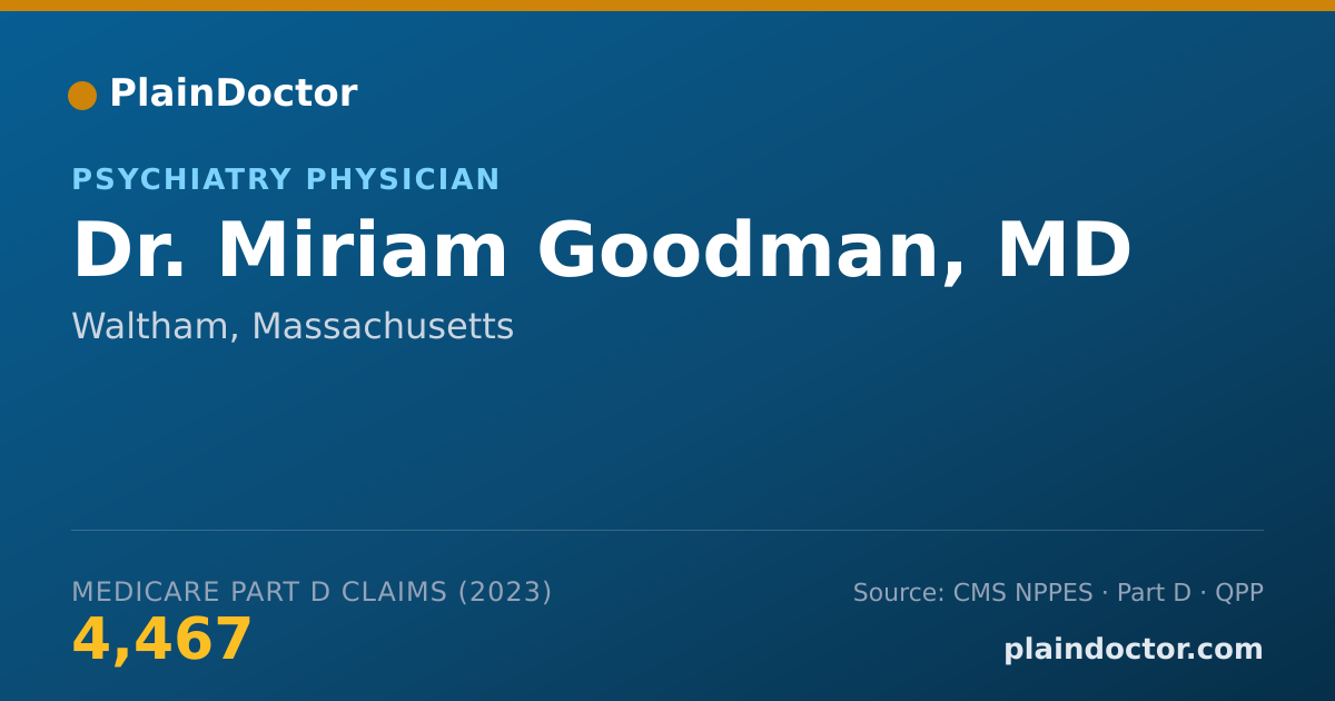 Shareable card for Miriam Goodman, MD - Psychiatry Physician, Waltham, MA