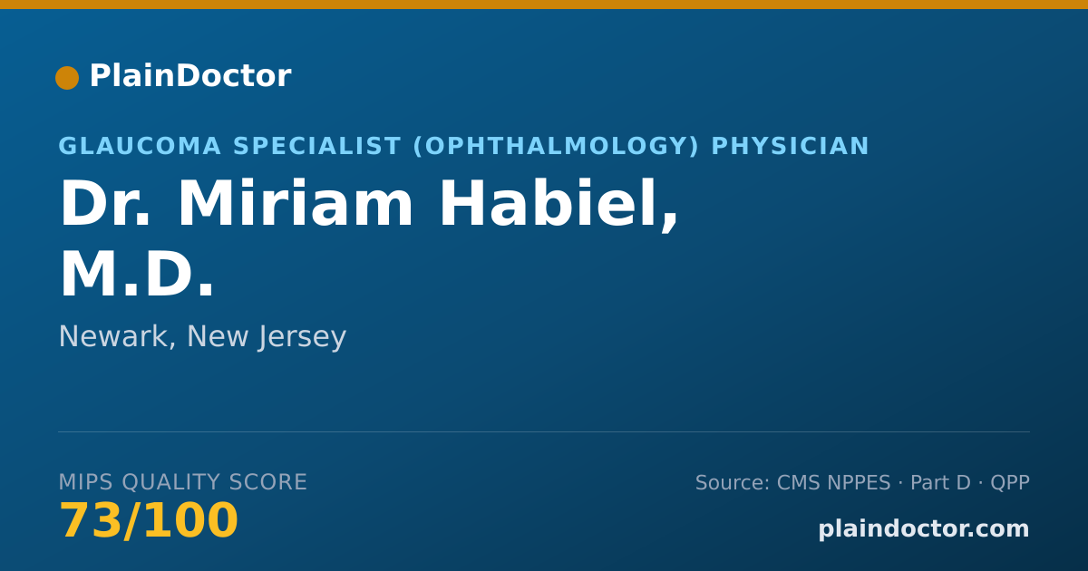 Shareable card for Miriam Habiel, M.D. - Glaucoma Specialist (Ophthalmology) Physician, Newark, NJ