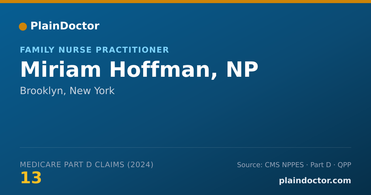 Shareable card for Miriam Hoffman, NP - Family Nurse Practitioner, Brooklyn, NY