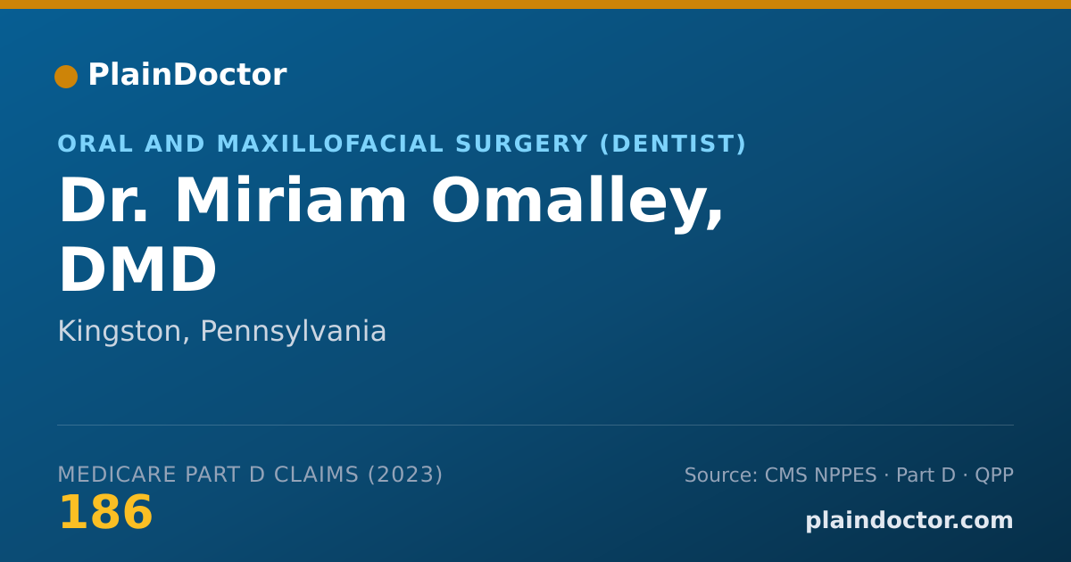 Shareable card for Miriam Omalley, DMD - Oral and Maxillofacial Surgery (Dentist), Kingston, PA