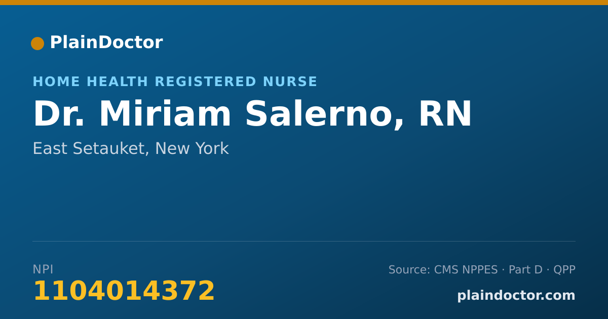 Shareable card for Miriam Salerno, RN - Home Health Registered Nurse, East Setauket, NY