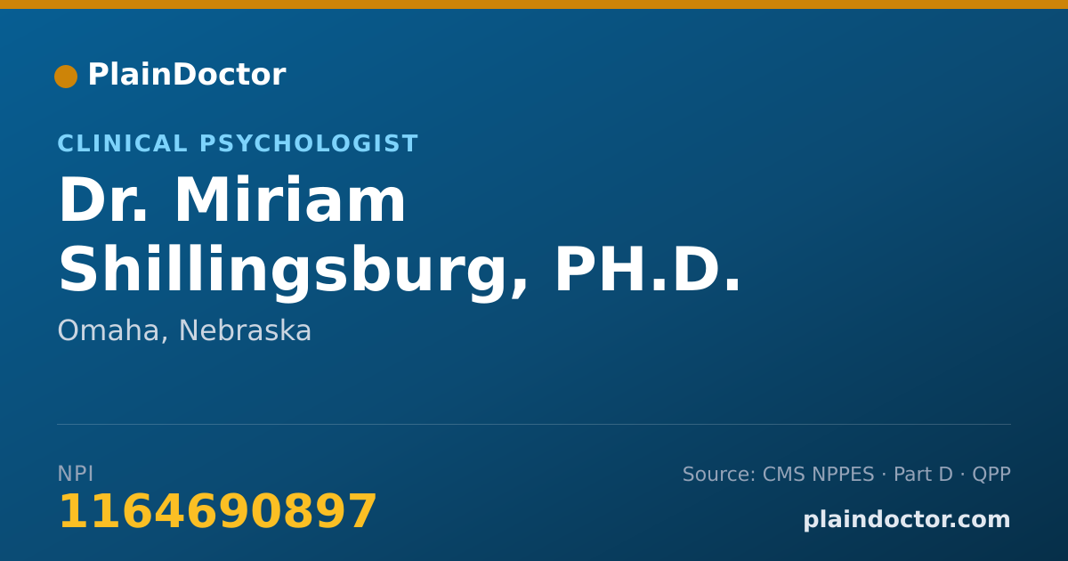 Shareable card for Miriam Shillingsburg, PH.D. - Clinical Psychologist, Omaha, NE
