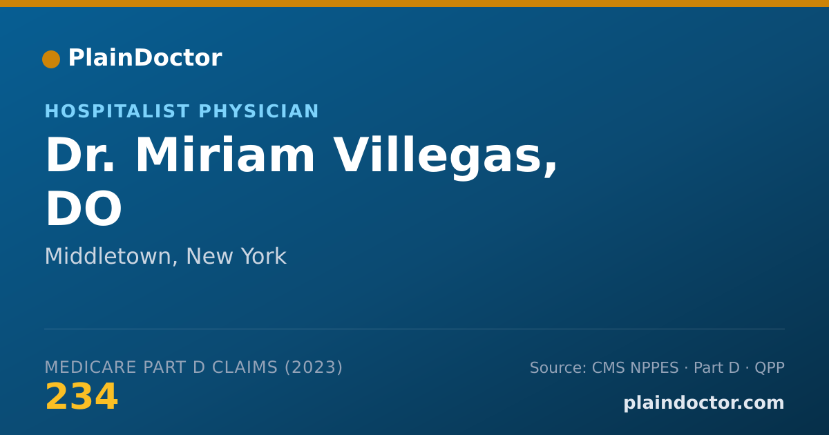 Shareable card for Miriam Villegas, DO - Hospitalist Physician, Middletown, NY