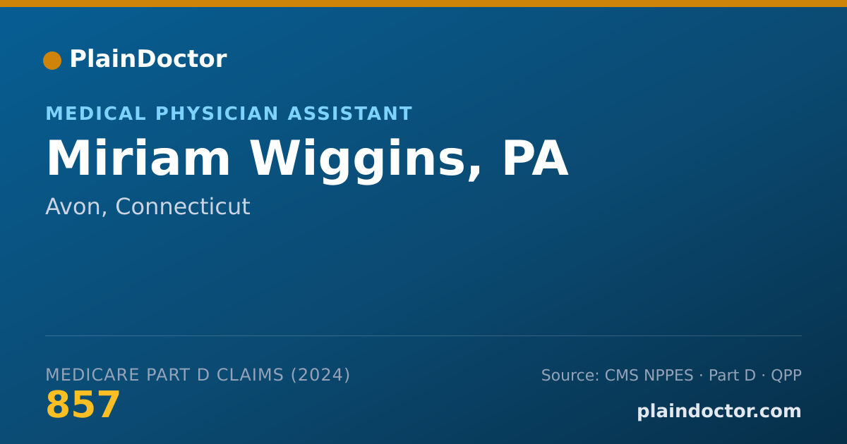 Shareable card for Miriam Wiggins, PA - Physician Assistant, Avon, CT