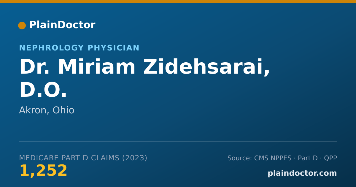 Shareable card for Miriam Zidehsarai, D.O. - Nephrology Physician, Akron, OH