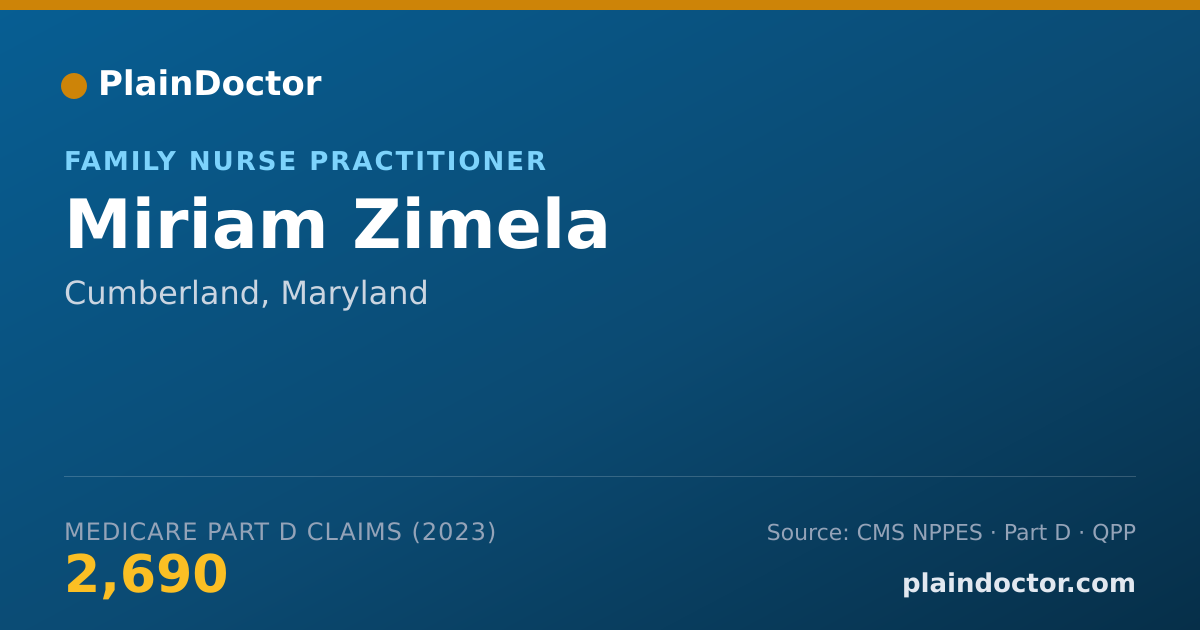 Shareable card for Miriam Zimela - Family Nurse Practitioner, Cumberland, MD