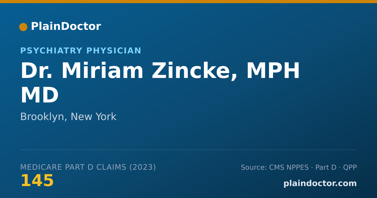 Shareable card for Miriam Zincke, MPH MD - Psychiatry Physician, Brooklyn, NY