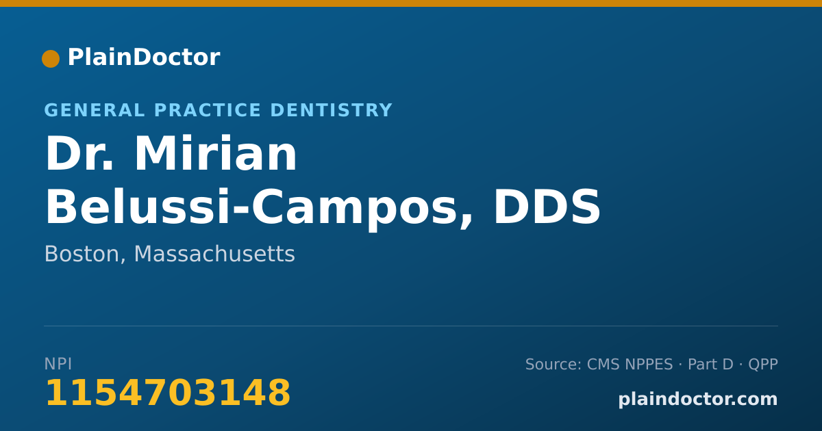 Shareable card for Mirian Belussi-Campos, DDS - General Practice Dentistry, Boston, MA