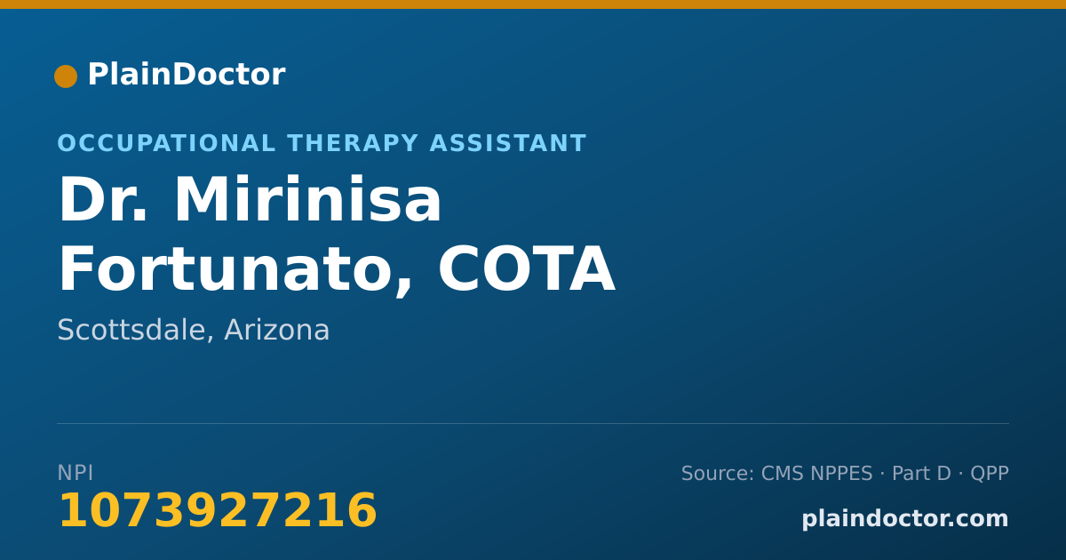 Shareable card for Mirinisa Fortunato, COTA - Occupational Therapy Assistant, Scottsdale, AZ