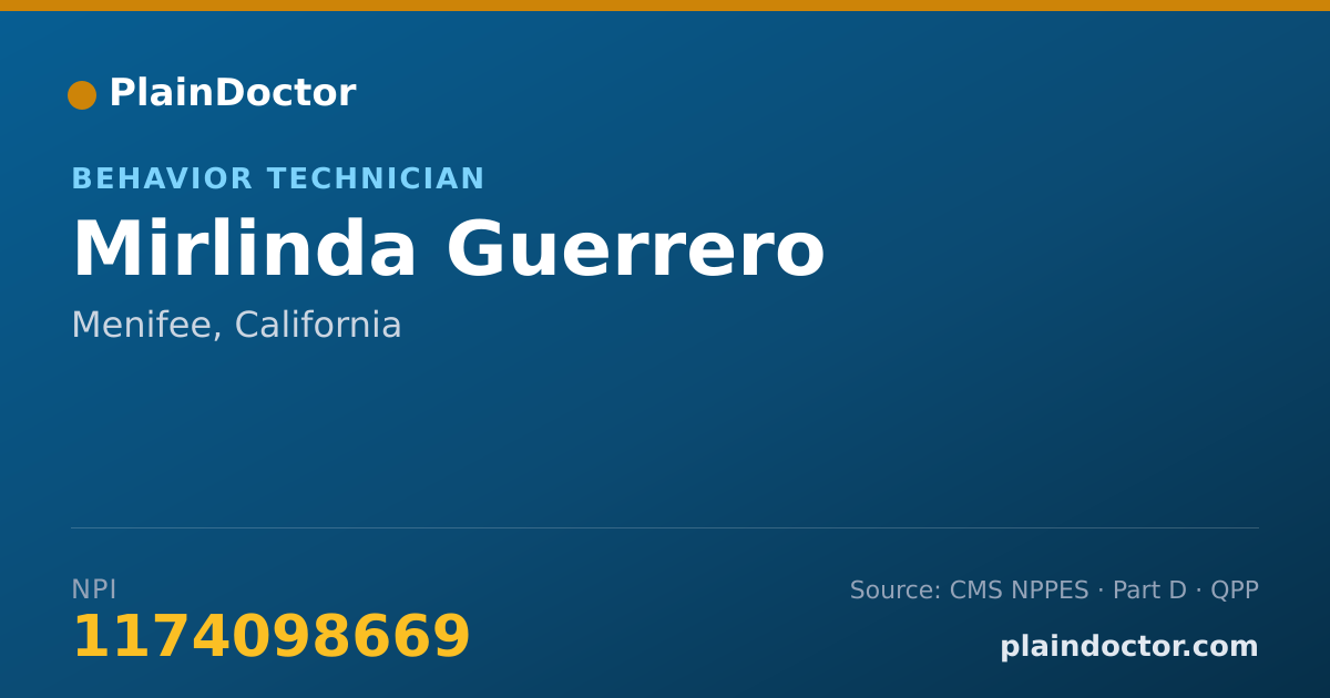 Shareable card for Mirlinda Guerrero - Behavior Technician, Menifee, CA