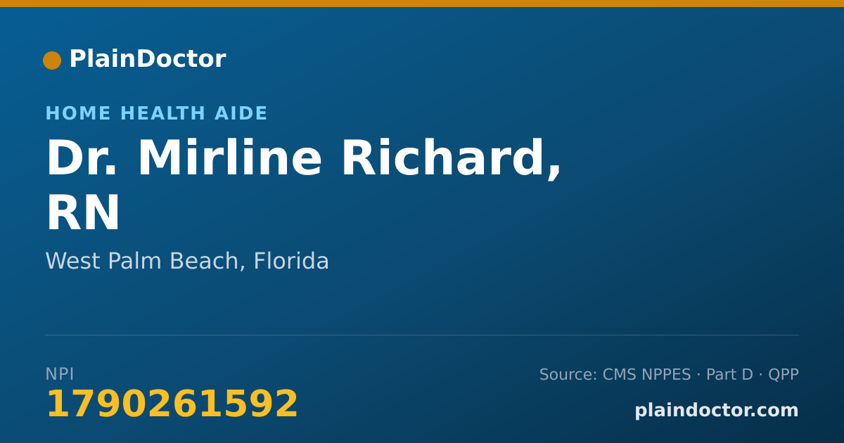 Shareable card for Mirline Richard, RN - Home Health Aide, West Palm Beach, FL