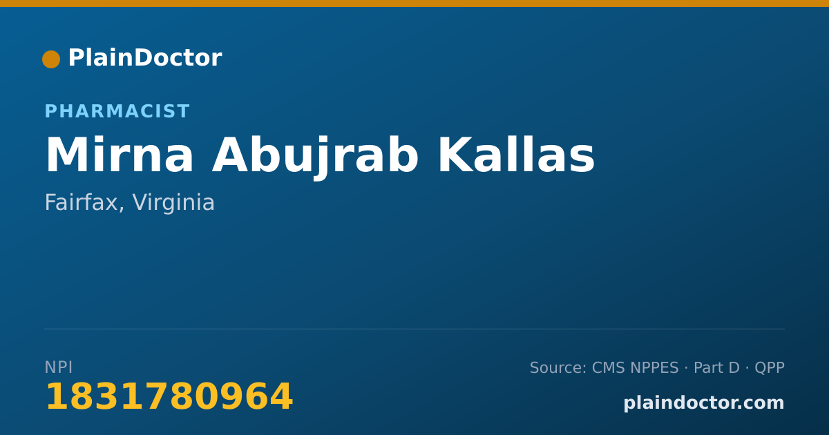 Shareable card for Mirna Abujrab Kallas - Pharmacist, Fairfax, VA