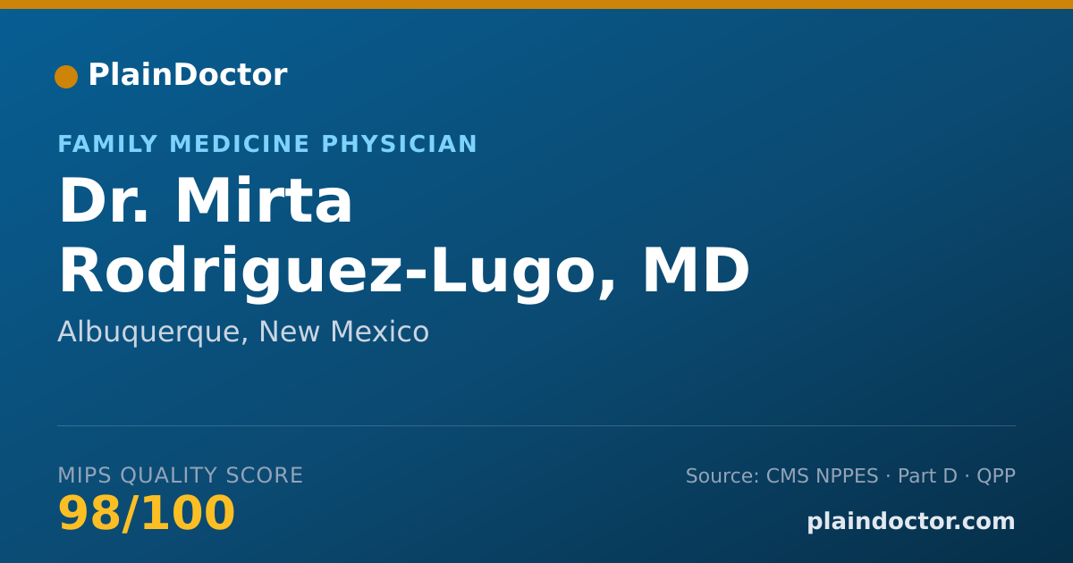 Shareable card for Mirta Rodriguez-Lugo, MD - Family Medicine Physician, Albuquerque, NM