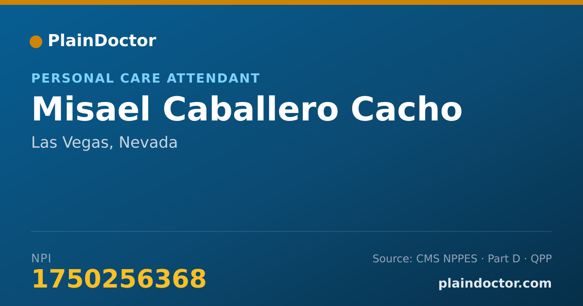 Shareable card for Misael Caballero Cacho - Personal Care Attendant, Las Vegas, NV