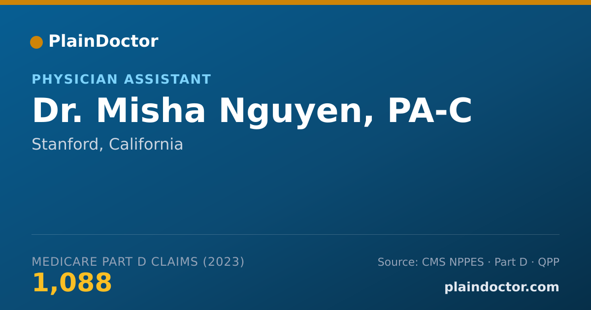 Shareable card for Misha Nguyen, PA-C - Physician Assistant, Stanford, CA