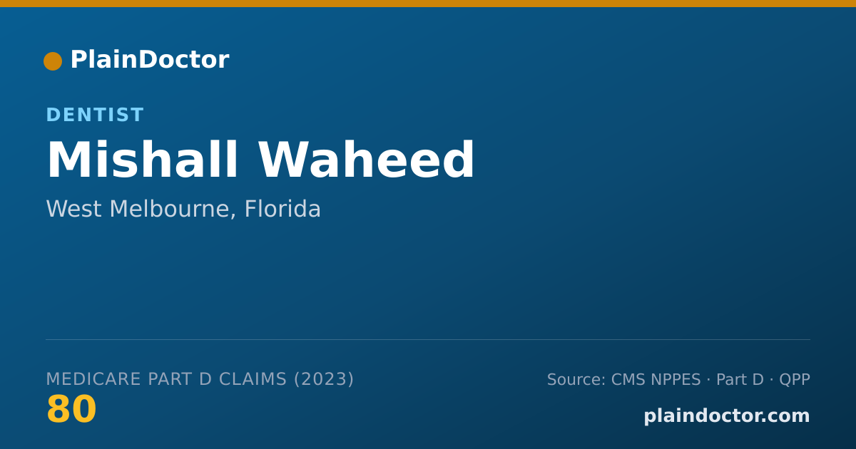 Shareable card for Mishall Waheed - Dentist, West Melbourne, FL