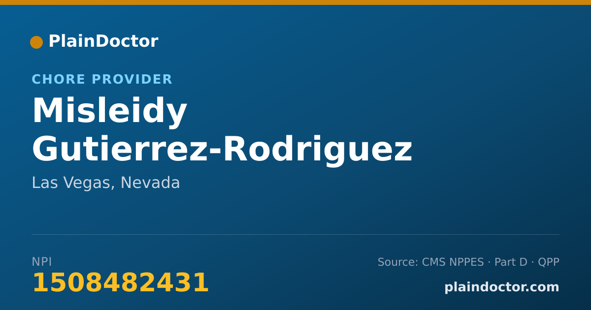Shareable card for Misleidy Gutierrez-Rodriguez - Chore Provider, Las Vegas, NV