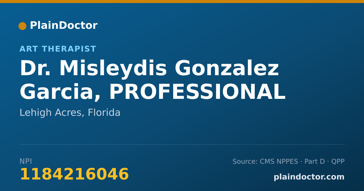 Shareable card for Misleydis Gonzalez Garcia, PROFESSIONAL COUNSEL - Art Therapist, Lehigh Acres, FL