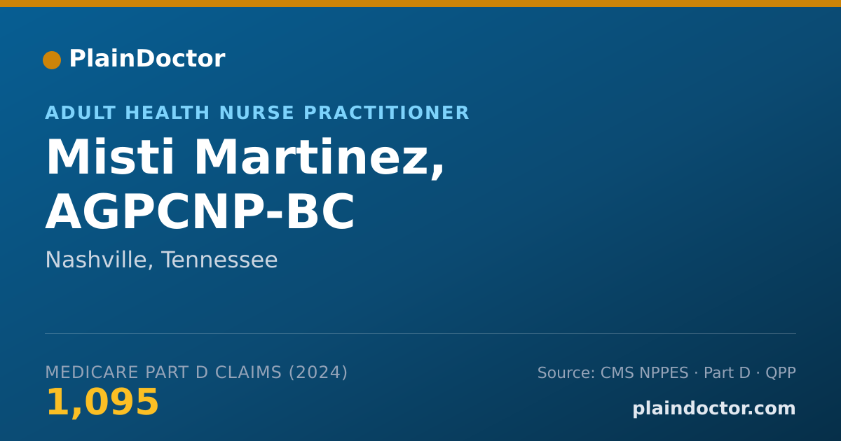 Shareable card for Misti Martinez, AGPCNP-BC - Adult Health Nurse Practitioner, Nashville, TN