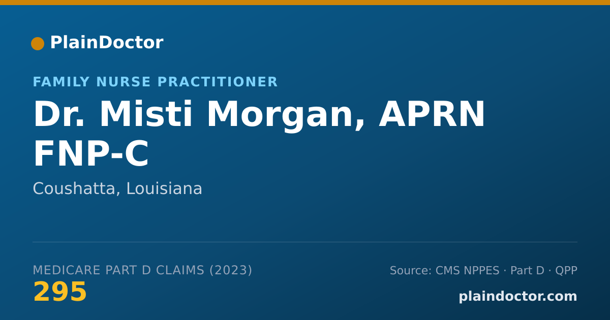 Shareable card for Misti Morgan, APRN FNP-C - Family Nurse Practitioner, Coushatta, LA