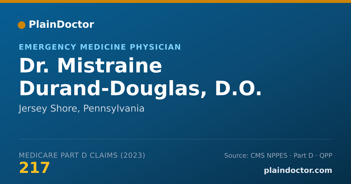 Shareable card for Mistraine Durand-Douglas, D.O. - Emergency Medicine Physician, Jersey Shore, PA