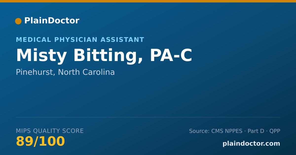 Shareable card for Misty Bitting, PA-C - Medical Physician Assistant, Pinehurst, NC