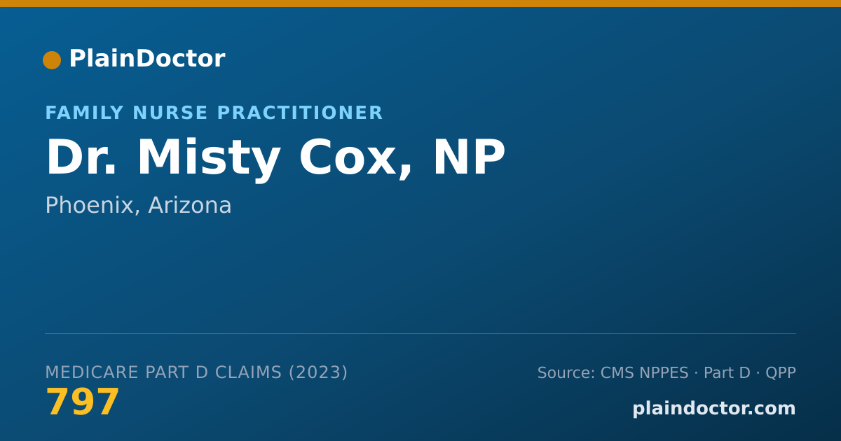 Shareable card for Misty Cox, NP - Family Nurse Practitioner, Phoenix, AZ