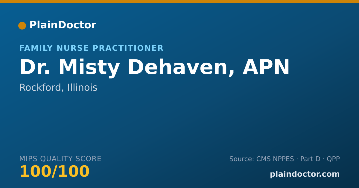 Shareable card for Misty Dehaven, APN - Family Nurse Practitioner, Rockford, IL