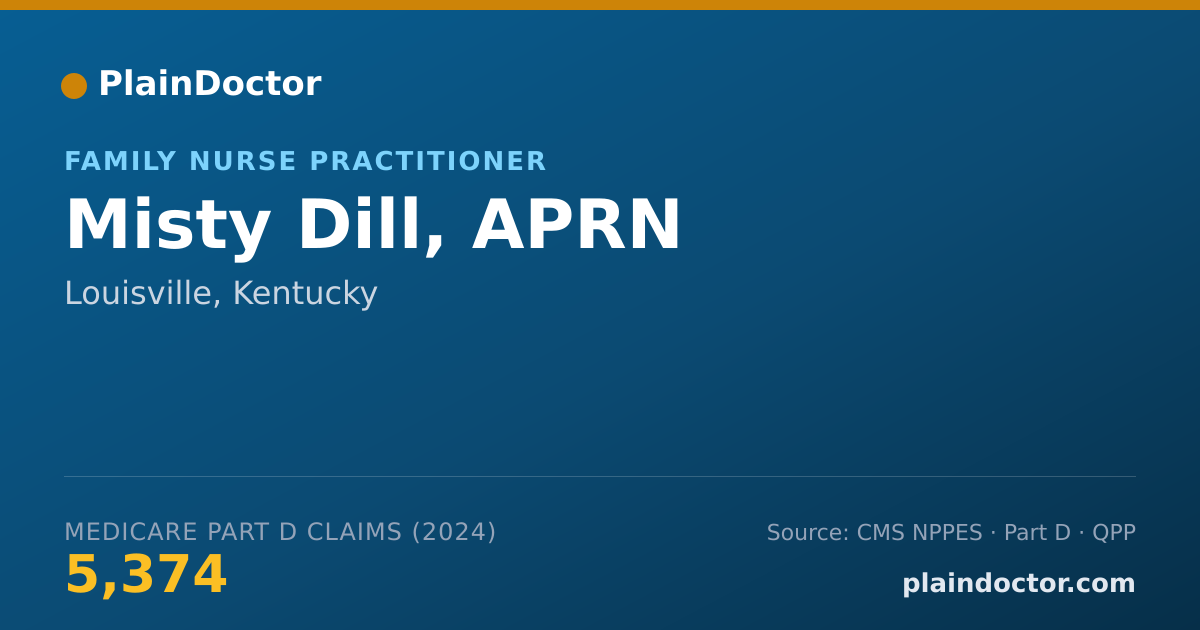 Shareable card for Misty Dill, APRN - Family Nurse Practitioner, Louisville, KY
