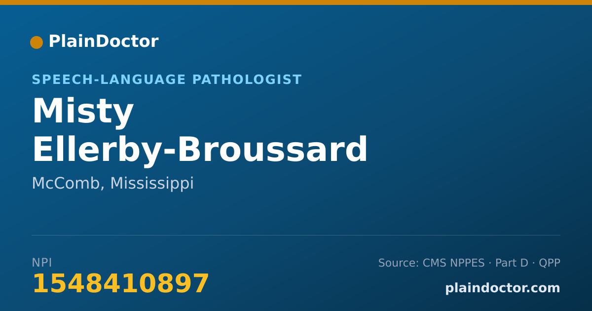 Shareable card for Misty Ellerby-Broussard - Speech-Language Pathologist, McComb, MS