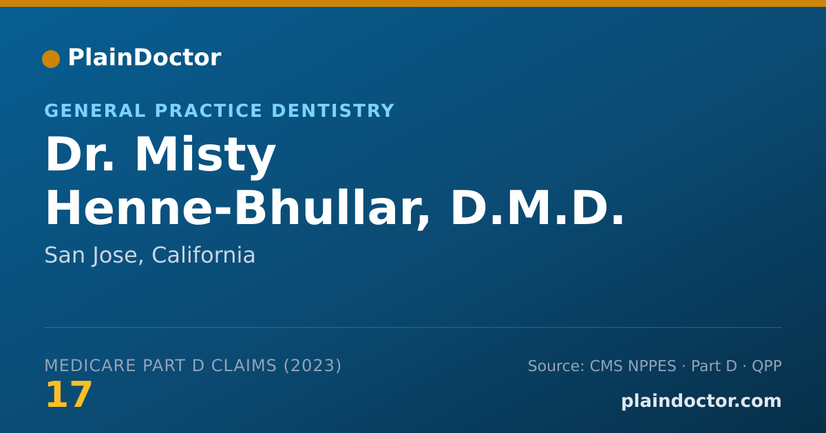 Shareable card for Misty Henne-Bhullar, D.M.D. - General Practice Dentistry, San Jose, CA