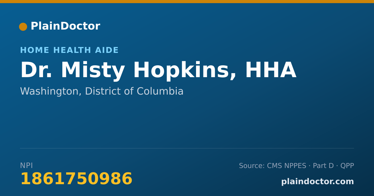 Shareable card for Misty Hopkins, HHA - Home Health Aide, Washington, DC