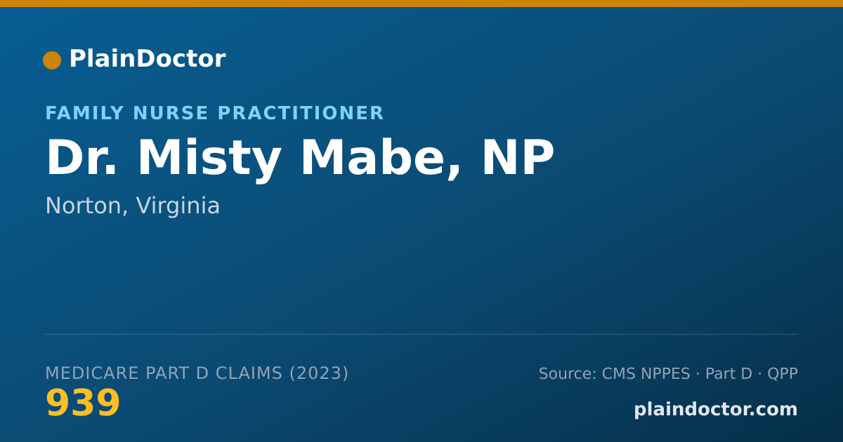 Shareable card for Misty Mabe, NP - Family Nurse Practitioner, Norton, VA