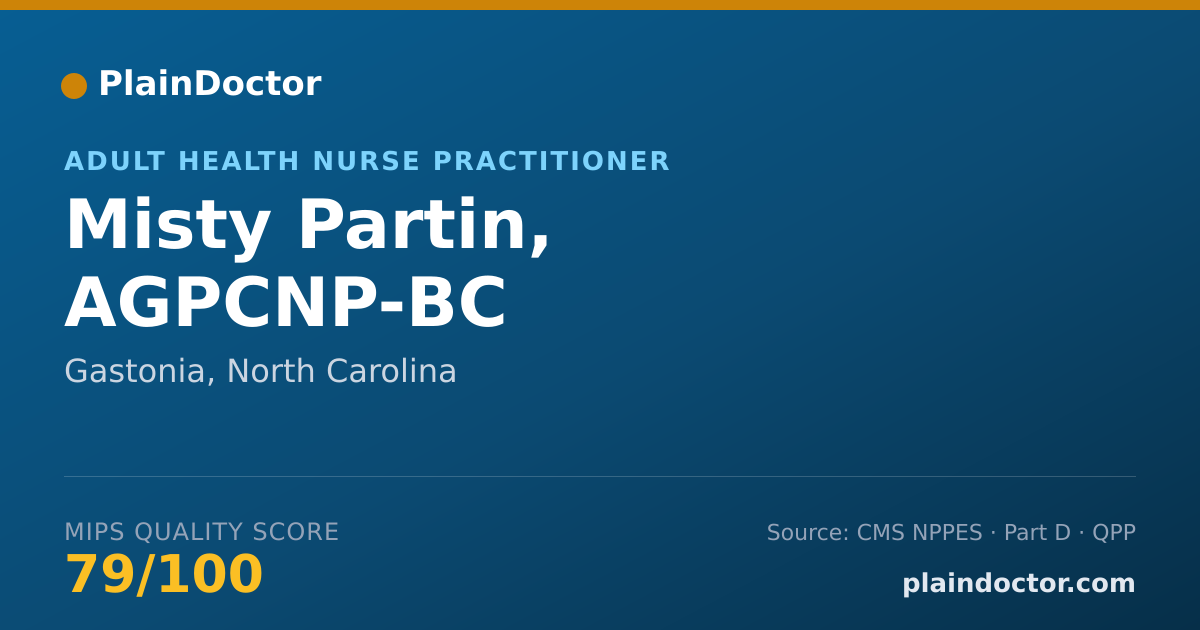 Shareable card for Misty Partin, AGPCNP-BC - Nurse Practitioner, Gastonia, NC
