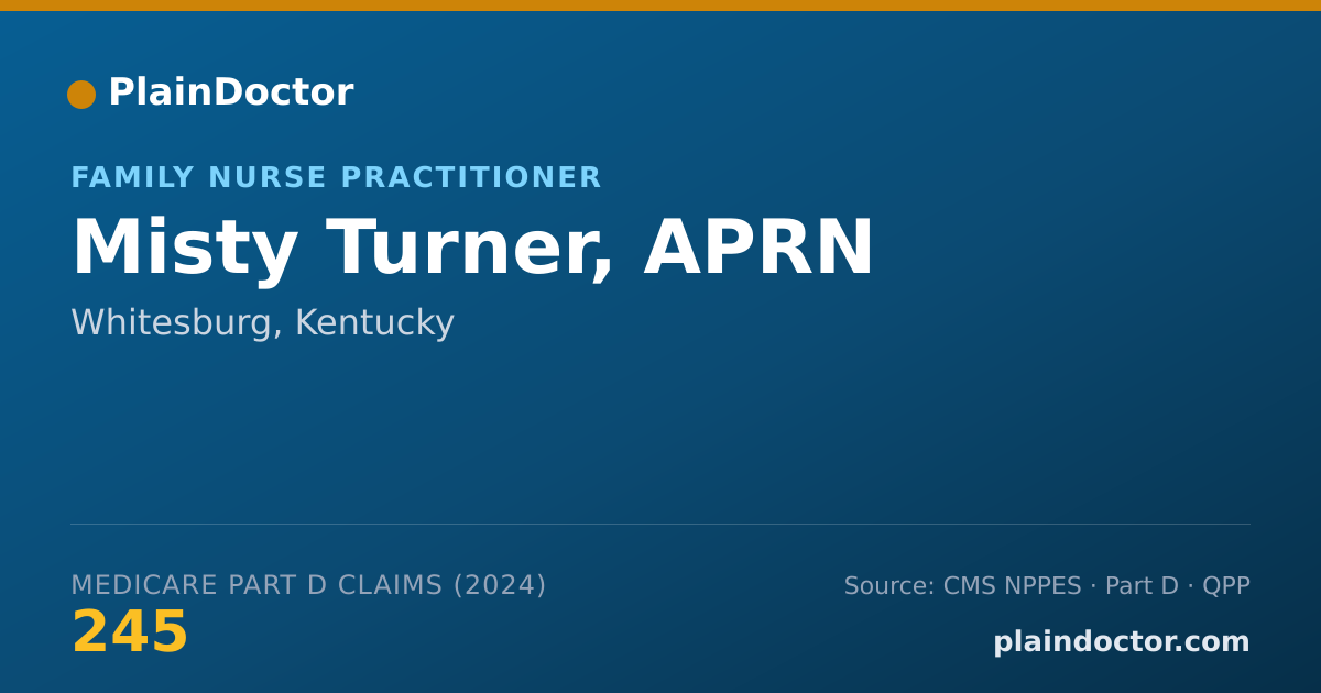 Shareable card for Misty Turner, APRN - Family Nurse Practitioner, Whitesburg, KY