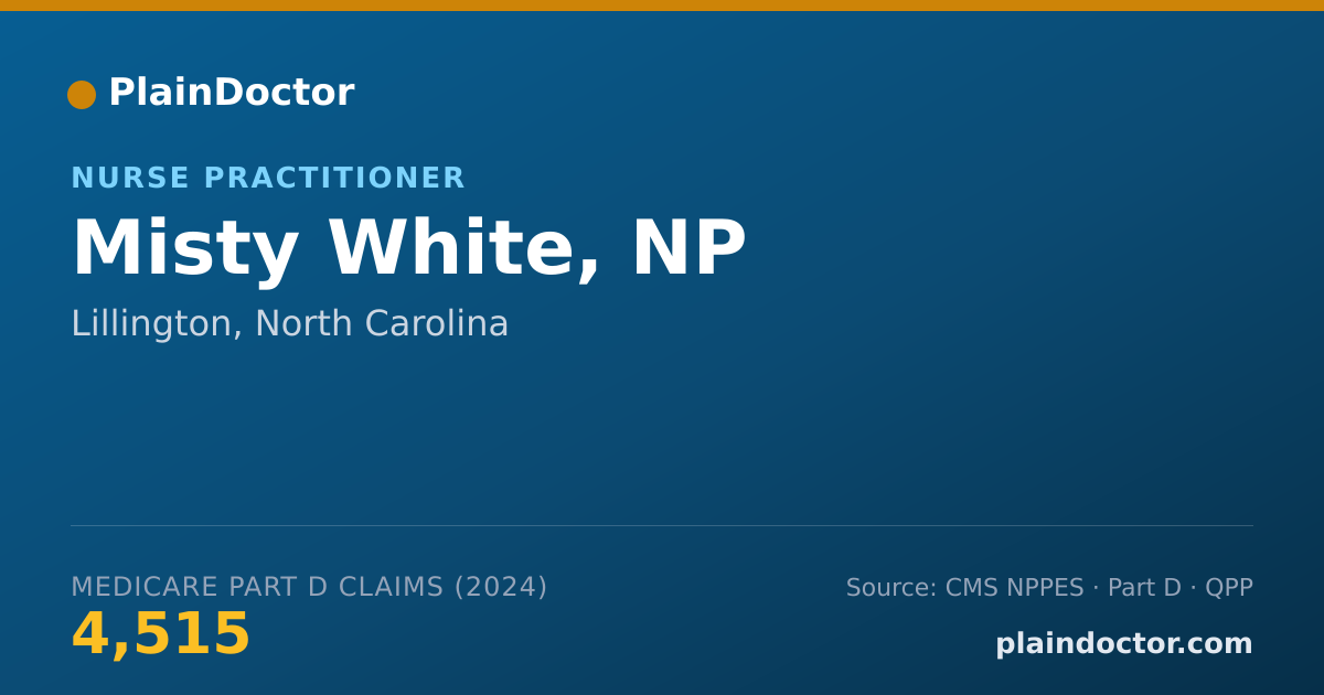 Shareable card for Misty White, NP - Nurse Practitioner, Lillington, NC