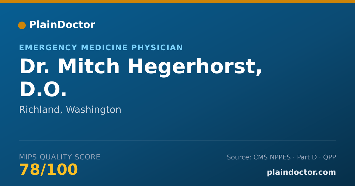 Shareable card for Mitch Hegerhorst, D.O. - Emergency Medicine Physician, Richland, WA
