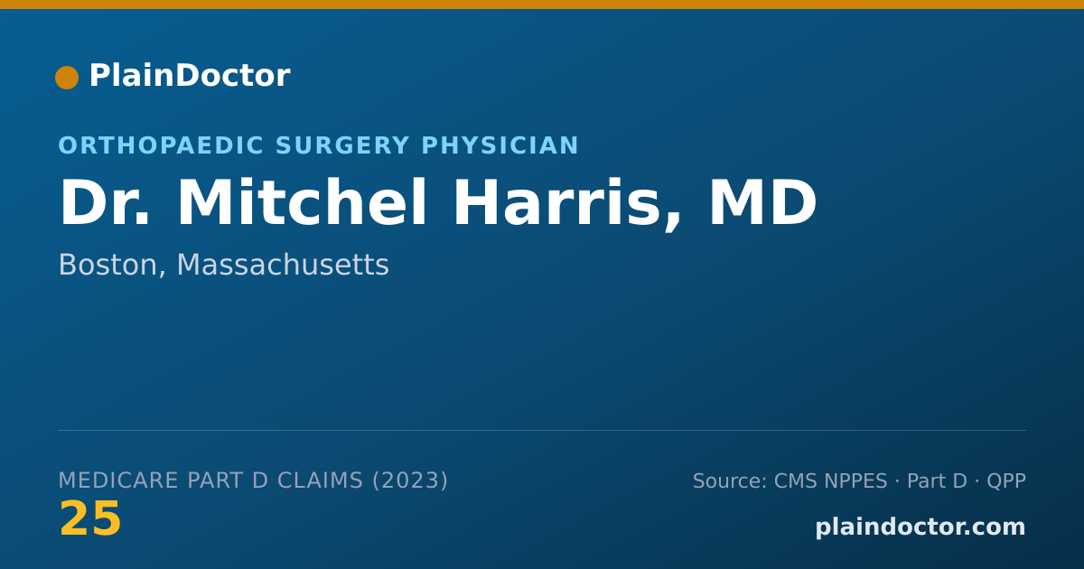 Shareable card for Mitchel Harris, MD - Orthopaedic Surgery Physician, Boston, MA