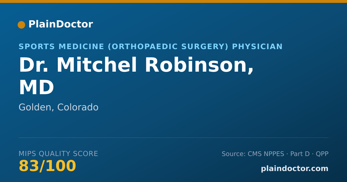 Shareable card for Mitchel Robinson, MD - Orthopaedic Surgery Physician, Golden, CO