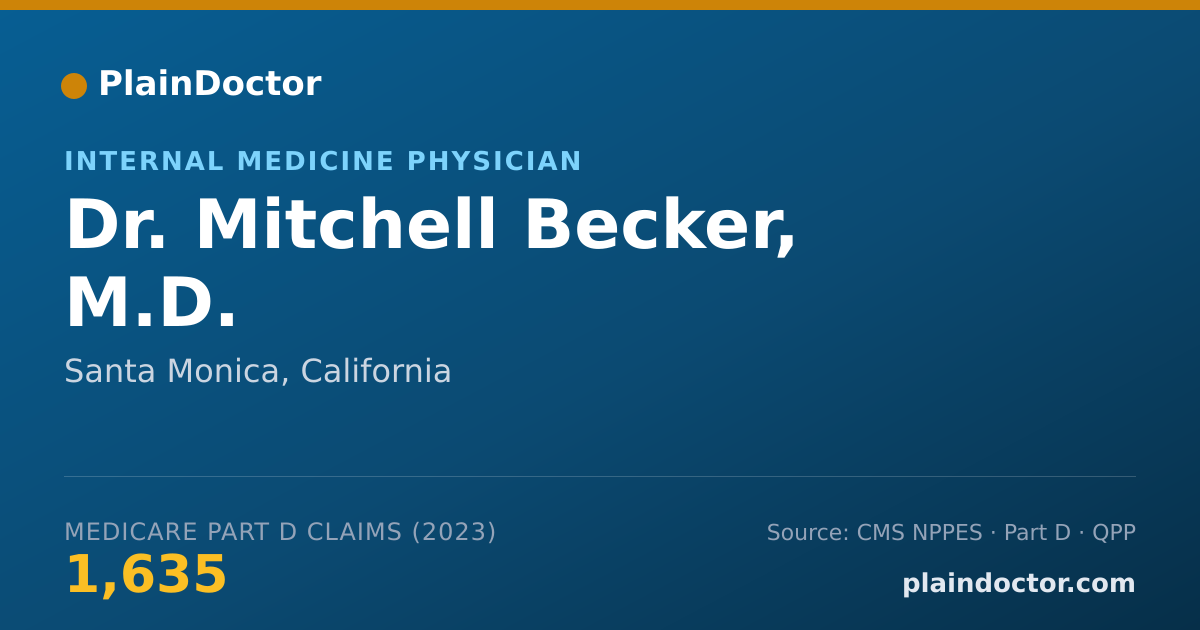 Shareable card for Mitchell Becker, M.D. - Internal Medicine Physician, Santa Monica, CA