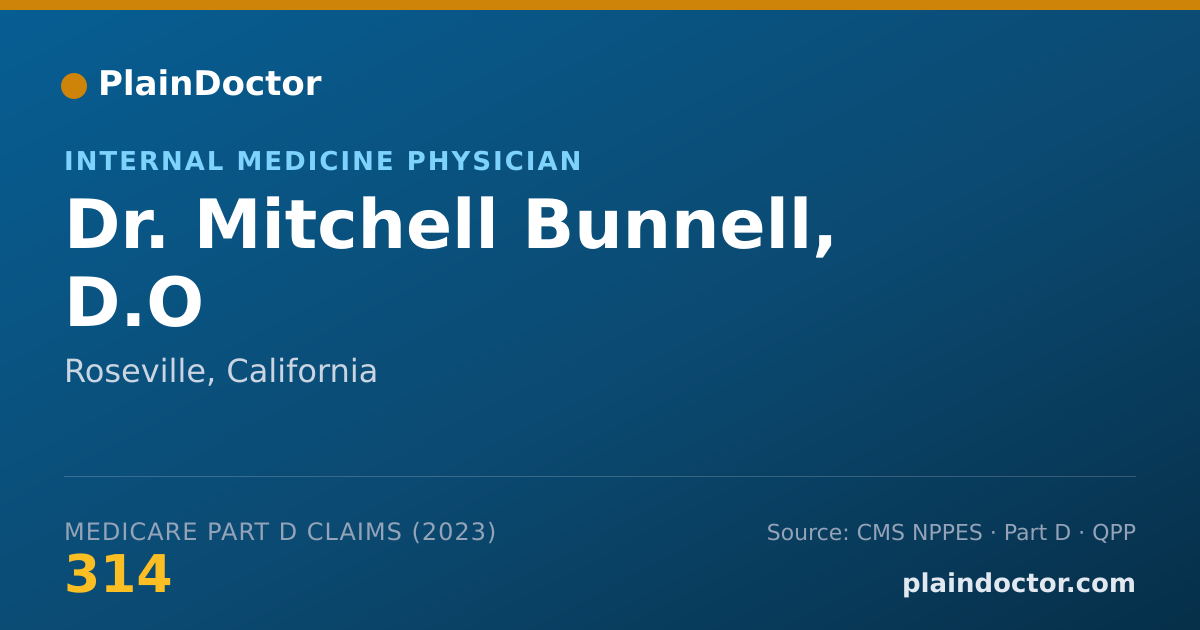 Shareable card for Mitchell Bunnell, D.O - Internal Medicine Physician, Roseville, CA