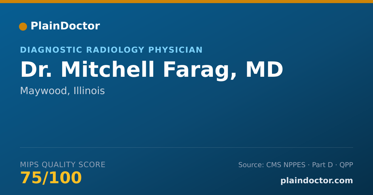 Shareable card for Mitchell Farag, MD - Diagnostic Radiology Physician, Maywood, IL