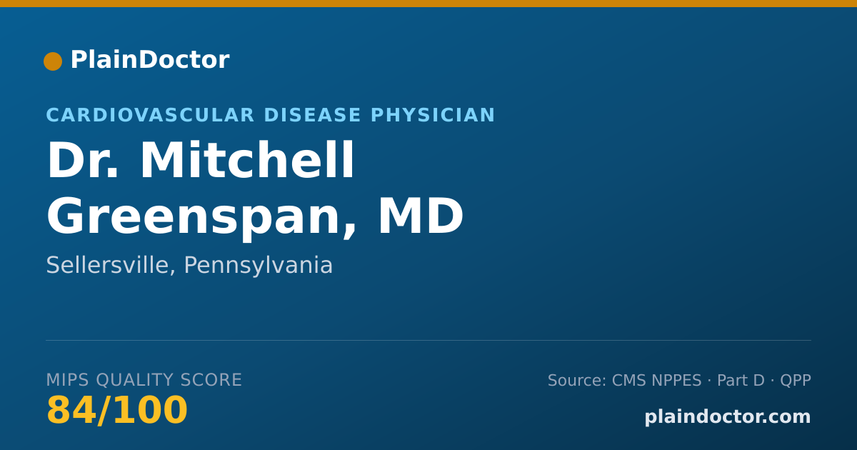 Shareable card for Mitchell Greenspan, MD - Cardiovascular Disease Physician, Sellersville, PA