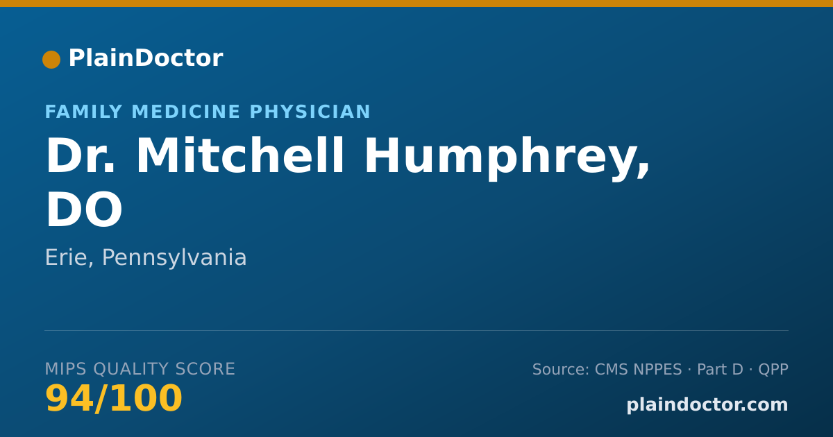 Shareable card for Mitchell Humphrey, DO - Family Medicine Physician, Erie, PA