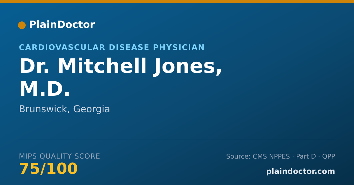 Shareable card for Mitchell Jones, M.D. - Cardiovascular Disease Physician, Brunswick, GA