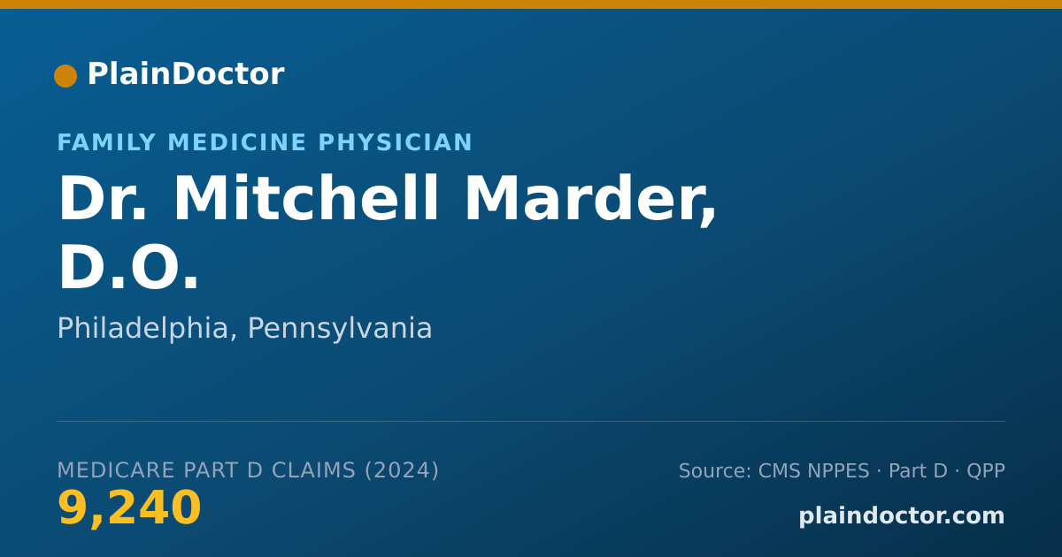 Shareable card for Mitchell Marder, D.O. - Family Medicine Physician, Philadelphia, PA