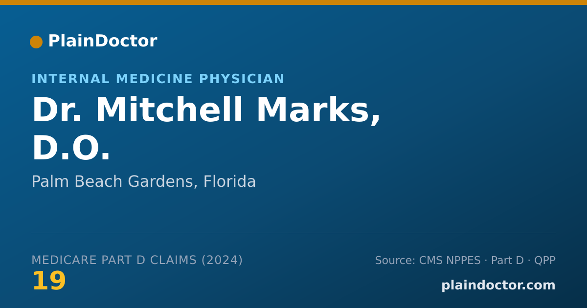 Shareable card for Mitchell Marks, D.O. - Internal Medicine Physician, Palm Beach Gardens, FL
