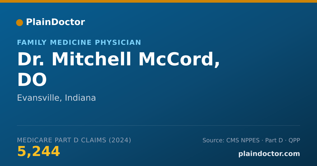 Shareable card for Mitchell McCord, DO - Family Medicine Physician, Evansville, IN